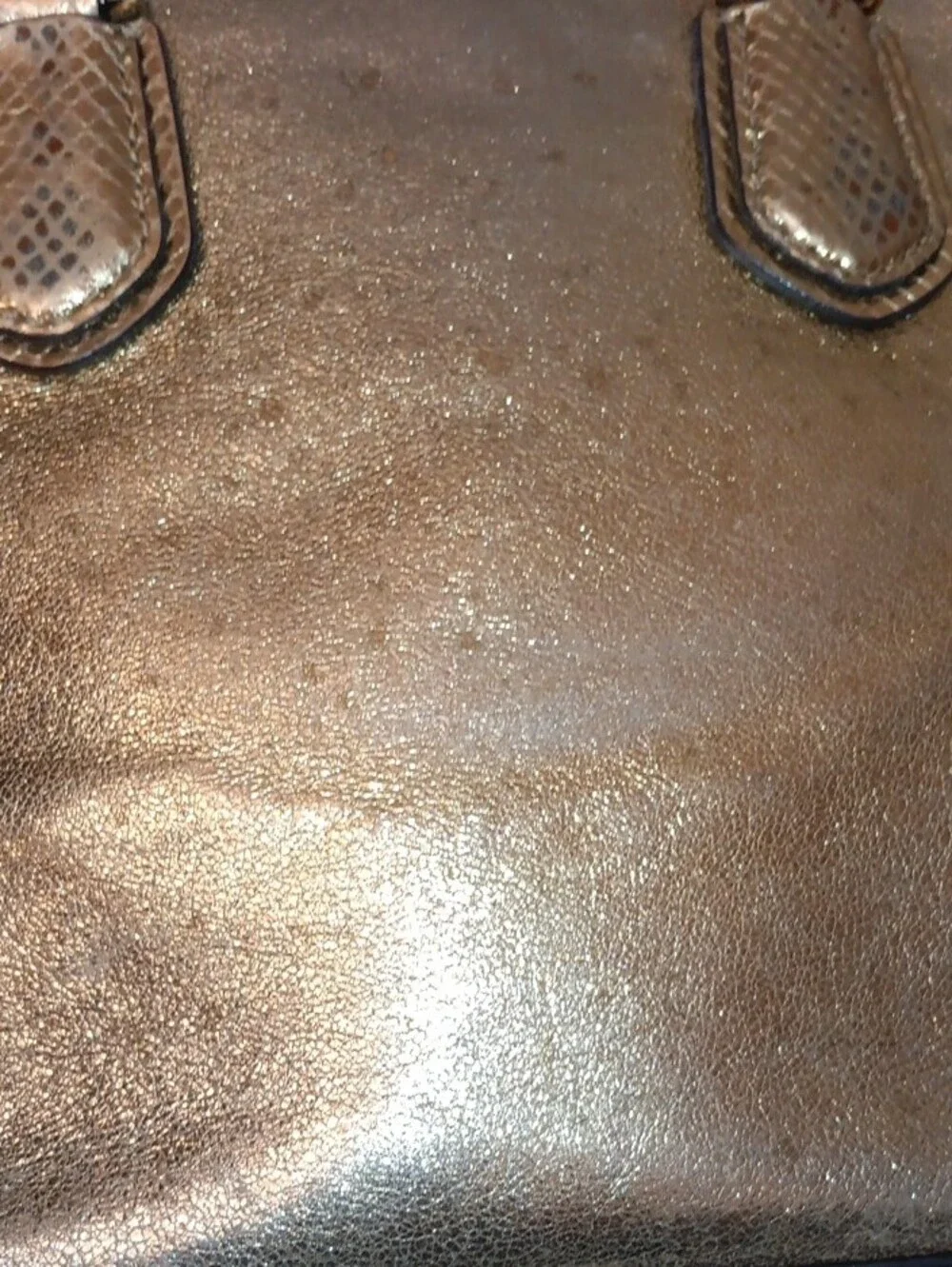 Michael Kors Small Metallic Gold Quilted Satchel with Shoulder Strap